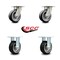 Service Caster 5 Inch Kingpinless Rubber on Aluminum Wheel Swivel Caster Swivel 2 Rigid, 2PK SCC-KP30S520-RAR-2-R-2 - alternate 2